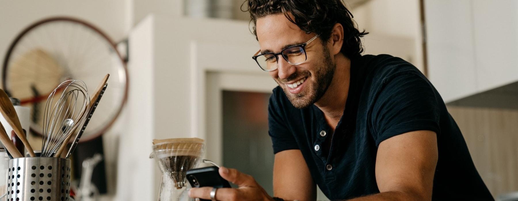 a man holding a phone